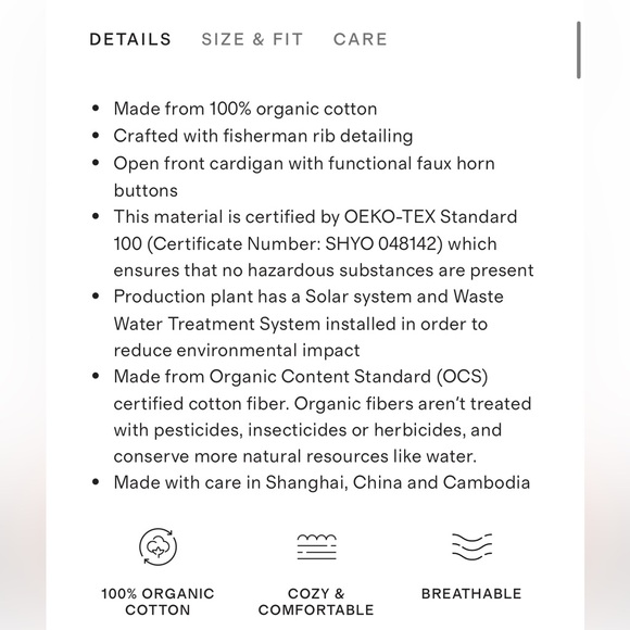 NWT Quince 100% Cotton Oversized Boyfriend Cardigan - Picture 4 of 5